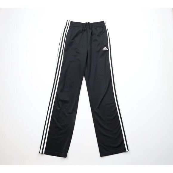 Vintage Adidas Mens Small Spell Out Striped Flared Sweatpants Black AS IS - Picture 1 of 13